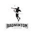 create jump smash badminton silhouette logo design