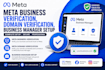 do meta business verification, domain verification, business manager setup
