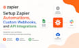 zapier automation setup, custom webhook and API integrations