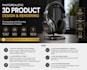 create photorealistic 3d product design and rendering