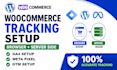 set up wordpress woocommerce conversion tracking with ga4, GTM and meta pixel