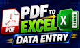 do PDF to excel data entry, convert PDF to excel accurately