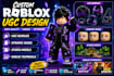 design roblox ugc bundles, dynamic heads, studio models and thumbnails