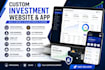 develop an investment website app with admin panel