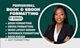 do book formatting, ebook formatting, kindle formatting for amazon KDP