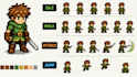 do custom 8bit 16bit pixel art character sprite sheet rpg game animation assets
