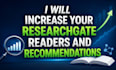 increase your researchgate readers and recommendations