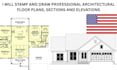 stamp draw professional drawings architectural floor plan sections and elevation