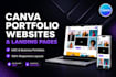 design a stunning canva portfolio website for your business and landing page
