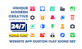design unique, simple and modern custom flat icons set pack for website or app
