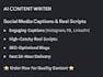 do ai content writing, blogs, and social media captions