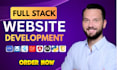 build custom website, full stack web developer, react node laravel development