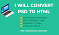 convert PSD to responsive HTML CSS bootstrap website