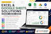 do excel vba, macro, formula, dashboards and google sheet