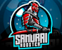 draw modern samurai head mascot logo design