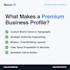write and design a modern business profile