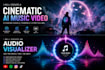 create a cinematic ai music video and audio visualizer