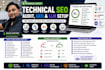 do technical SEO audit, GEO and llm setup, fix gsc and semrush errors report