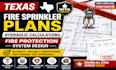 texas fire sprinkler plans, hydraulic calculations fire protection system design
