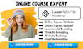 setup learnworlds learndash thinkific online course website funnel course upload