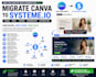 redesign migrate canva website to system io funnel email course membership setup