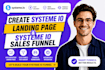 create systeme io landing page, sales funnel,  systeme io digital poduct design