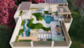 revamp 3d private courtyard, backyard oasis, garden landscape, hardscape render