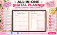 etsy digital planner, etsy digital products, hyperlinked planner, planner