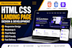create a responsive HTML CSS website and modern landing page