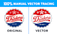 convert logo to vector, vectorize image with manual vector tracing