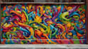 paint graffiti art on the street wall