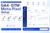 setup ga4, GTM, meta pixel and google ads conversion tracking