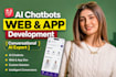 develop ai website,mobile app, saas website development as full stack developer