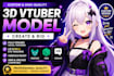 create and rig 3d character model for 3d vtuber, live2d model, vrchat rigging