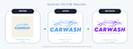 manually vector trace, redraw logo, jpg, png, or image to vector