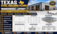 provide texas steel building plans warehouse layout concrete foundation design