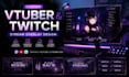 design twitch vtuber, vtuber stream overlay and twitch background