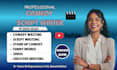 write comedy script, screenplay, movie script and film script