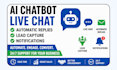 set up ai chatbot, live chat, automatic replies, lead capture, and notifications