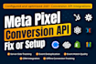 setup shopify facebook meta pixel tracking conversion api, GTM and ga4 tracking