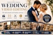 do cinematic wedding video editing highlights teaser and film