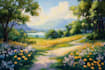 paint landscape in oil painting