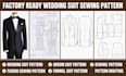 draft wedding tuxedo and groom suit sewing pattern using pdf for manufacturing