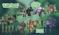 create lowpoly 3d blockbench mob, blockbench weapon, minecraft hytale blockbench