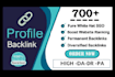 manually 700 profile backlinks SEO link building