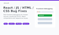 fix bugs in react, javascript, HTML or CSS