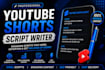 write viral youtube shorts scripts for facts and stories