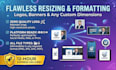 resize image, logo, banner any custom size or format