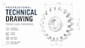draw technical drawing illustration