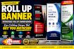 design professional roll up banner, retractable banner and pull up banner